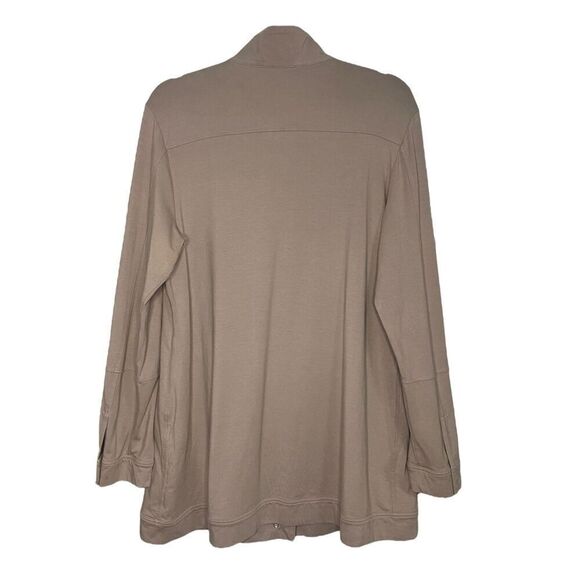 Eileen Fisher Women’s Large Jacket Beige Full Zip Snap Front Organic Cotton - Picture 4 of 7